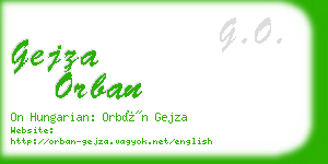 gejza orban business card